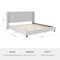 Martha Stewart Kay King Upholstered Platform Bed w/Channel Stitched Wingback Headboard/Cushioned Siderails, Gray TW-3WDB03-K-GY-MS - alternate 8